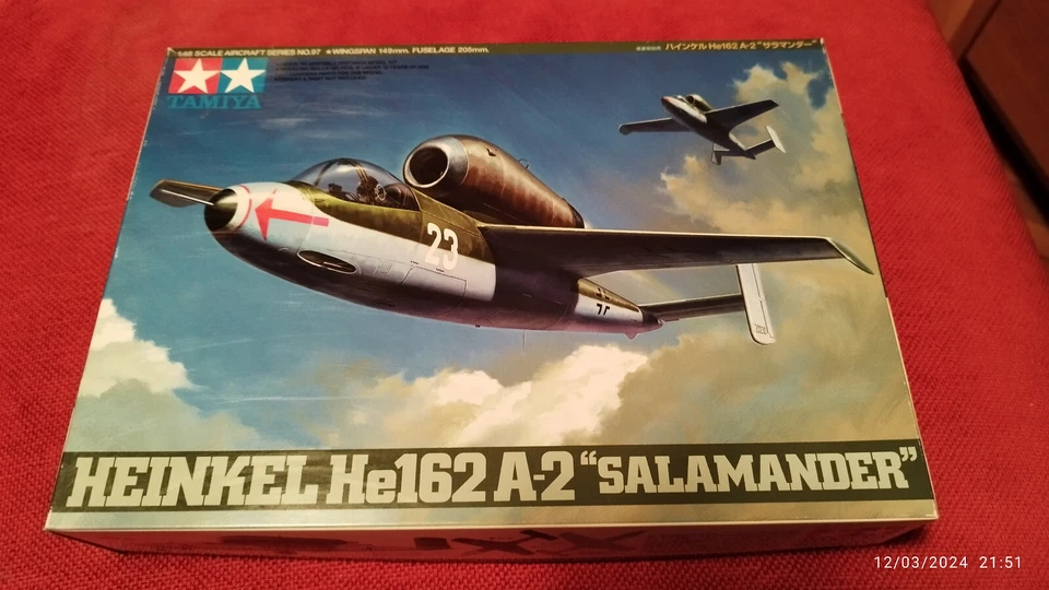 Tamiya 61097 Heinkel He162 A-2 "Salamander" Kit Montaggio 1/48 - Immagine 1 di 2