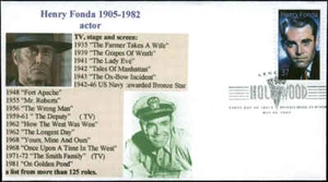 US FDC #3911 Paul Gerwitz Cachet Hollywood, CA   4 of 6 Made  Henry Fonda - Picture 1 of 2