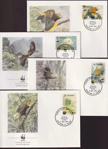 St. Vincent 1989 Fauna, Birds, Parrots, WWF - FDC - Picture 1 of 1