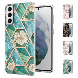 Funda de teléfono de poliuretano termoplástico con patrón de mármol geométrico para Samsung Galaxy A12 A32 A52 S20 S21 - Imagen 1 de 30