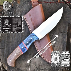Ashen Edge Hot Item Skinner Knife 440C Steel Walnut Wood Wooden Bolster Camping - Picture 1 of 6