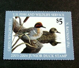 Estampillas de pato junior de Estados Unidos Scott# JDS11 verde azulado 2003 MNH L493 - Imagen 1 de 2