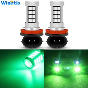 2 Pack H11 H9 H8 2000K Green LED Bulbs SMD 3030 Fog Driving Light Super Bright - Picture 1 of 8