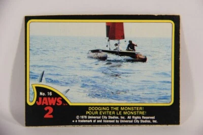 Jaws 2 - 1978 Trading Card #16 Dodging The Monster FR-ENG Can OPC L016524 - Image 1 of 2