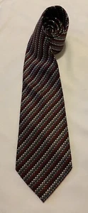 GEOFFREY BEENE All Silk Hand Made Burgundy Silver Red Black White Beige - Picture 1 of 5