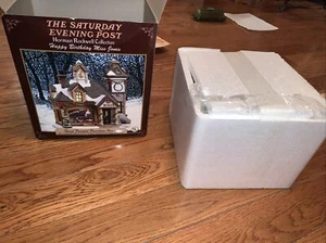 Norman Rockwell Samstagabendpost Weihnachtsdorf Miss Jones Schulhaus - Bild 1 von 6