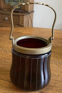 Rubinrot Große Kekse Keks Makrone Glas Verzierter Messinggriff - 10" Oberseite des Griffs - Bild 1 von 6
