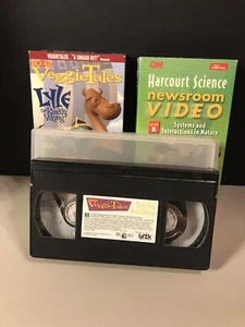 Veggie Tales Big Idea Cartoons (2 VHS) + Extra Nature VHS    - Picture 1 of 6