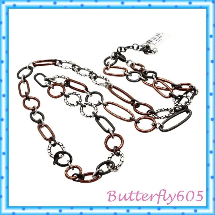 Brighton Pebble Mini Link Long Silver Necklace