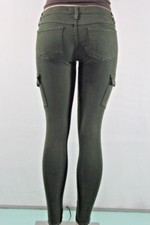  FLYING MONKEY NEW WOMEN’S SKINNY CARGO STRETCH JEANS SZ 11 COLOR GREEN USA