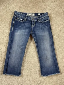 BKE Buckle Women’s Sabrina 25 Capri Low Rise Stretch Blue Jeans Thick 28x18 - Picture 1 of 7