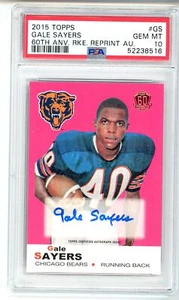 Autógrafos Topps 60 aniversario 2015 Gale Sayers automático PSA 10 - Imagen 1 de 1