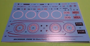 65 1965 Impala SS 396 1/25 Waterslide Decal Sheet Engine Emblems Chip Foose - Picture 1 of 5