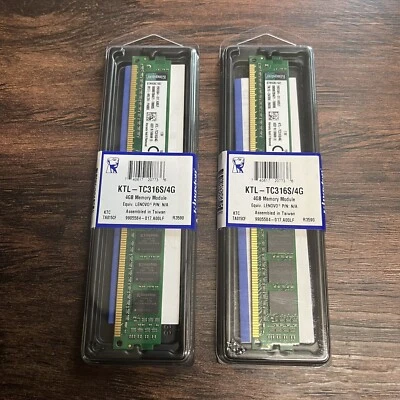 Kingston KTL-TC316S/4G 8 GB (2x4 GB) DDR3 1600 RAM de bajo perfil para computadoras de escritorio Lenovo Foto 1 de 3