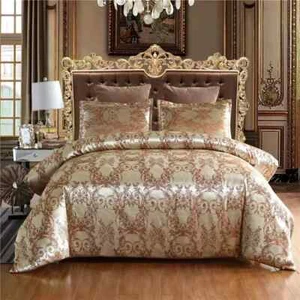 High End Jacquard King Size Bedding Set Luxury European Wedding Bedding Sets - Picture 1 of 30