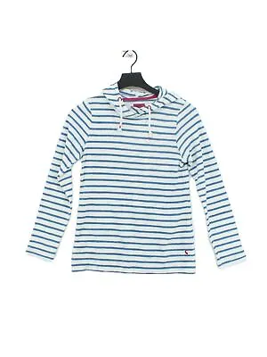 Joules Women's Hoodie UK 8 White Striped 100% Cotton Pullover • 31.73€