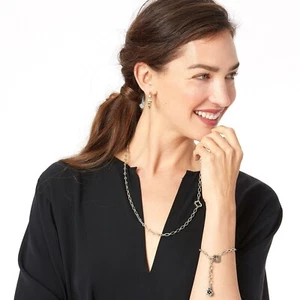 NWT Brighton TOLEDO COLLECTIVE Adaptable Silver  Long Necklace Bracelet MSRP $98 - Picture 1 of 7