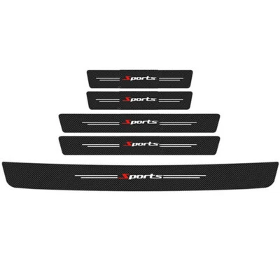 Car Trunk Door Sill Scuff Plate Cover Panel Stickers Protector Carbon Fiber Look - Image 1 of 4