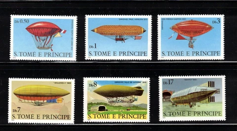 S. Tome E Principe St. Thomas Scott 561-566 Dirigibles Airships on 6 Stamps 1979 Cover
