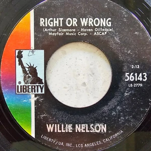 Willie Nelson - Right Or Wrong / I Hope So - 1969 US Import 7" - Bild 1 von 4