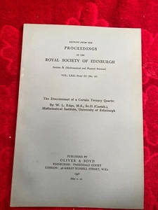Der Diskriminant eines bestimmten ternären Quartals von W.L. Edge - Bild 1 von 1