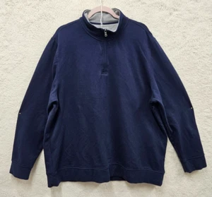 Club Room Men Sweatshirt XXL Blue Cotton Blend 1/4 Zip Up Long Sleeve Pullover - Picture 1 of 17