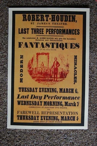 Robert Houdin magician poster #4 1849 Last Three Performances - Picture 1 of 1