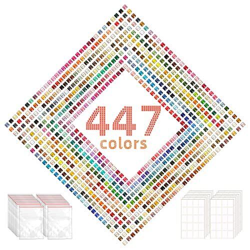  Beads for Diamond Painting Accessories,89400 Pieces 447 Colors 200 Square