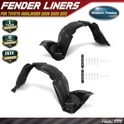 2Pcs Front Inner Fender Liners Waterproof PP+PE for Toyota Highlander 2008-2010 - Image 1 of 4