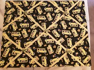 Cute School Bus Themed Memory Board with Matching Accent Buttons - Picture 1 of 2