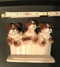 Cast Iron Three Dogs in a Basket Doorstop
