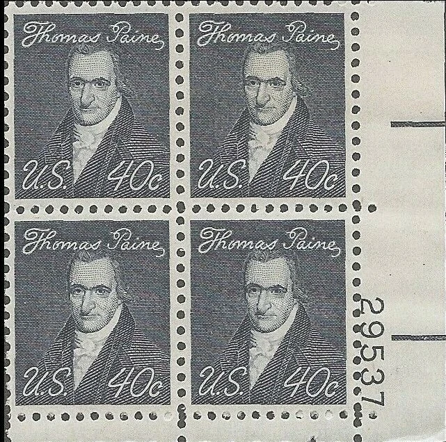 1 #1292  .40  THOMAS PAINE PB OF 4. BIN $3.15. - Image 1 of 1