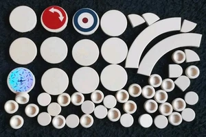 LEGO White Round Circular Tiles Bundle Macaroni Corner Circle Pieces Lot 1x1 2x2 - Picture 1 of 4