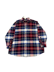 NWT U.S Polo Assn Men’s Red White Blue Plaid Long Sleeve 2XL - Picture 1 of 4