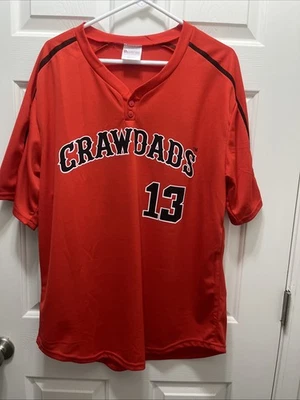 Hickory Crawdads Mens Jersey 2013 Promo Logo Button MiLB Baseball Shirt Size XL - Image 1 of 4