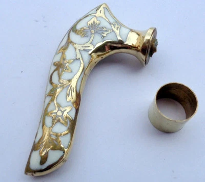 Antiguo juego de 3 asas de bastón antiguo real de diseño de latón macizo Foto 1 de 3