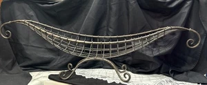 Metal Scroll Banana Boat Bowl: Dark Brown Centerpiece 41”L X 12”TX 8.5”W - Picture 1 of 5