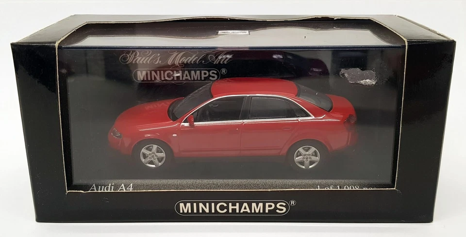 AUDI A4 3.0 2000 B6 AMULETTROT MINICHAMPS 430010102 1/43 ROSSO