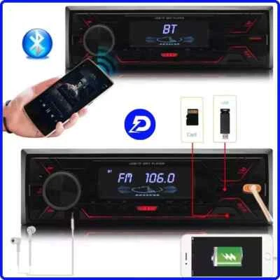STEREO AUTO BLUETOOTH AUTORADIO VIVAVOCE RADIO FM MP3 USB MICRO SD AUX 1 DIN 2 - Immagine 1 di 4