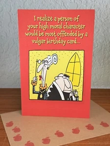 Tarjeta de felicitación de cumpleaños vintage "Me doy cuenta de una persona de tu personaje moral..." - Imagen 1 de 3