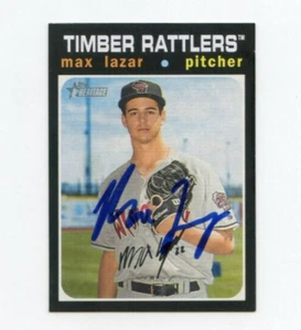 MAX LAZAR SIGNED 2020 TOPPS HERITAGE MINOR LEAGUE BASEBALL CARD AUTO - Picture 1 of 1
