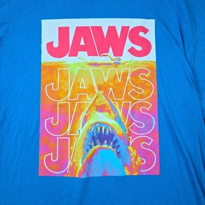 Jaws Terror Shirt Mens Blue 3XL XXXL Retro Nautical Outdoors Shark Movie NWT A - Image 1 of 4