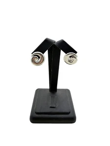 James Avery Sterling Silver Swirl Modernist Earrings - Picture 1 of 6