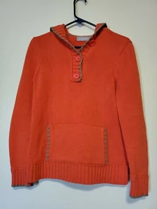 Liz Claiborne Sweater (Med) Knit Bright Coral With Gray Stitching - Picture 1 of 11