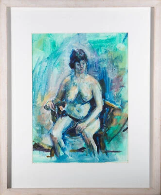 Joyce Husslett - Acrílico contemporáneo, azul desnudo Foto 1 de 4