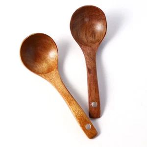 PACK OF 2 Kitchen Wooden Long Handle Ladle Soup Ladle, Long Handle Wooden Spoon - Picture 1 of 10