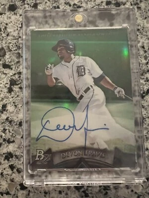 2014 Bowman Platinum Devon Travis Auto Autograph Green Card #ed 219/399 - Image 1 of 3