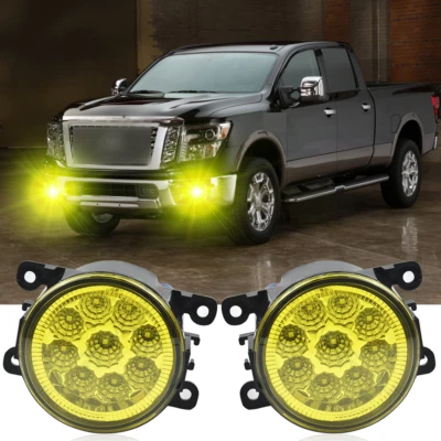 For Nissan Titan XD 2016 2017 -2019 Yellow Front Bumper Fog Light Driving Lamp - Image 1 of 4