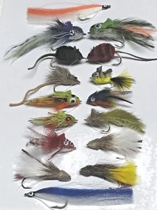 Brochet Et Bass Mouche Ensemble De 16 + Boîte à Taille 4 Jusqu'À 3/0 Avec Herbe - Photo 1/8