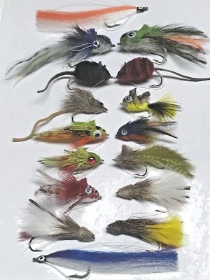 Hecht Und Barsch Fliegen Set 16 + Box Größe 4 bis Zu 3/0 Mit Gras Schutz #PIK1 - Bild 1 von 4